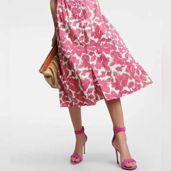 Diane Von Furstenberg Pink and White Midi Dress - Picture 5 of 12